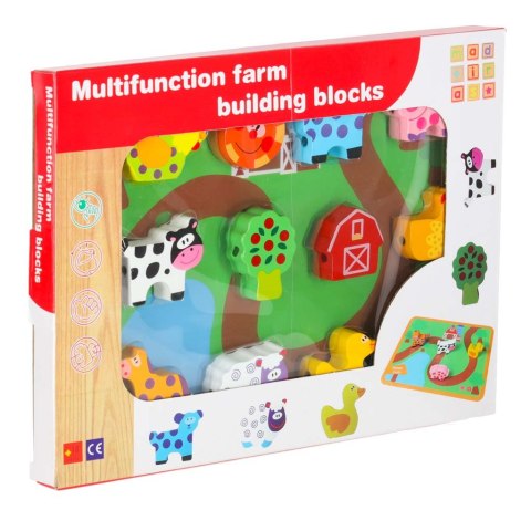 Klocki drewniane do nawlekania tablica plansza farma zwierzęta Kik Sp. z o. o. Sp. k.