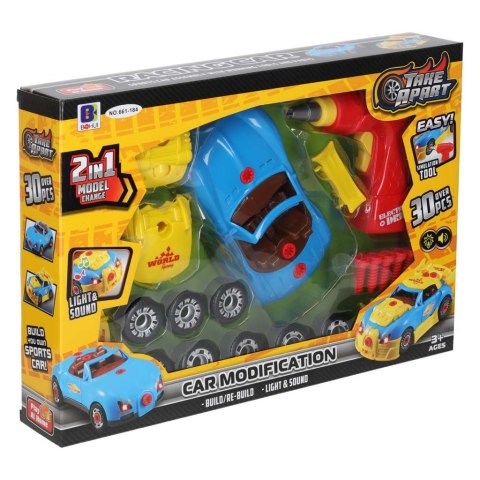 Samochód sportowy do rozkręcania konstrukcyjny do tuningu światło dźwięk Kik Sp. z o. o. Sp. k.