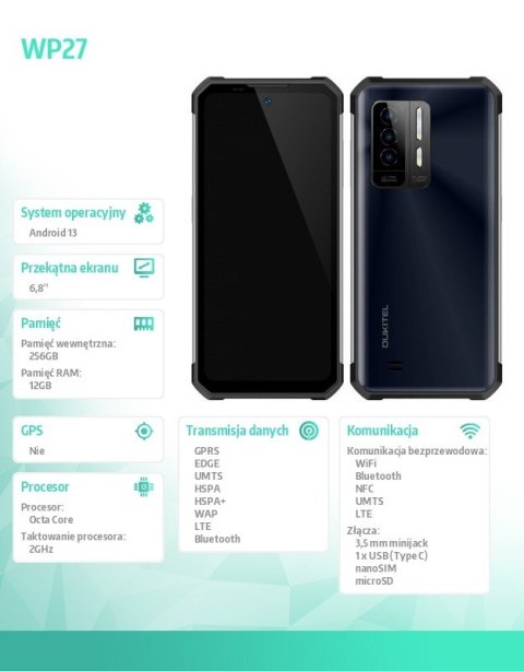 Smartfon WP27 12/256GB czarny OUKITEL