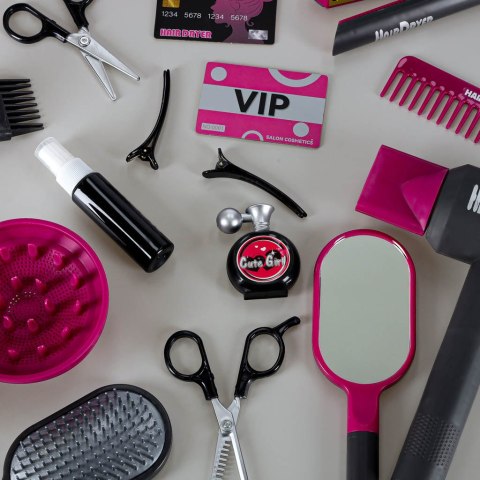 Zestaw fryzjerski dla dzieci suszarka prostownica światło dźwięk 19 elementów Kik Sp. z o. o. Sp. k.