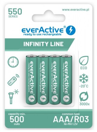 Akumulatory R03/AAA 550 mAH blister 4 szt. Infinity Line technologia ready to use EverActive