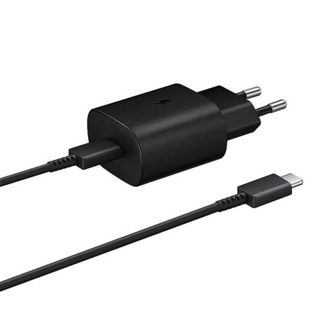 Ładowarka sieciowa Samsung USB-C 25W z kablem USB-C - czarna SAMSUNG
