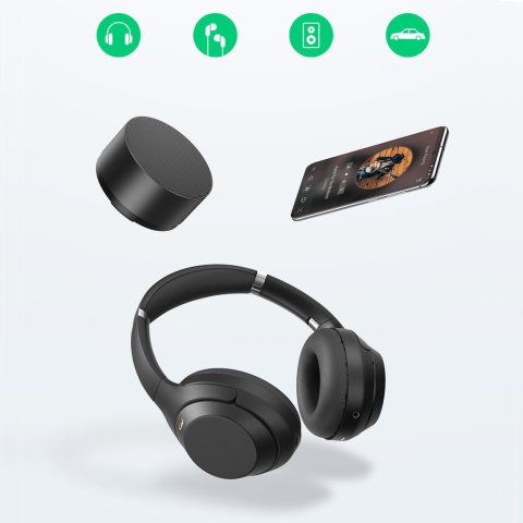 Przejściówka adapter kątowy audio USB-C (męski) - minijack 3.5mm (żeński) - szary UGREEN