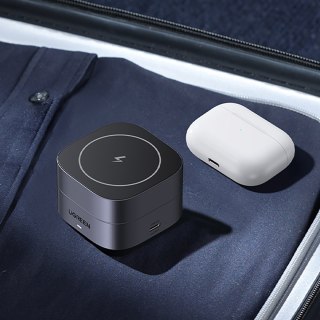 3w1 Ładowarka indukcyjna MagSafe Qi na telefon słuchawki z portem USB-C - czarna UGREEN