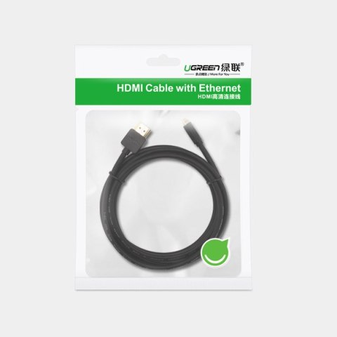 Kabel przewód Audio Video microHDMI - HDMI 2.0 2m czarny UGREEN