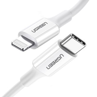 Kabel przewód MFi USB-C - iPhone Lightning 20W 3A 0.25m - biały UGREEN