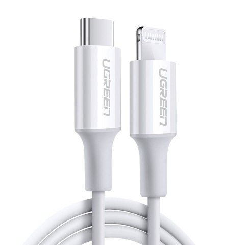 Kabel przewód MFi USB-C - iPhone Lightning 20W 3A 0.25m - biały UGREEN