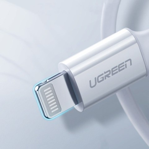 Kabel przewód MFi USB-C - iPhone Lightning 20W 3A 0.25m - biały UGREEN