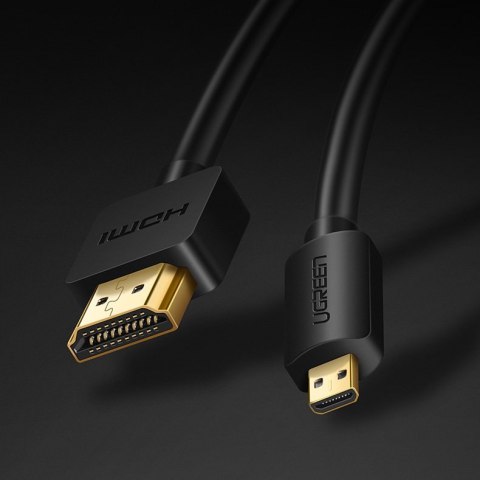 Kabel przewód przejściówka HDMI - micro HDMI 2.0v 4K 60Hz 30AWG 1.5m czarny UGREEN