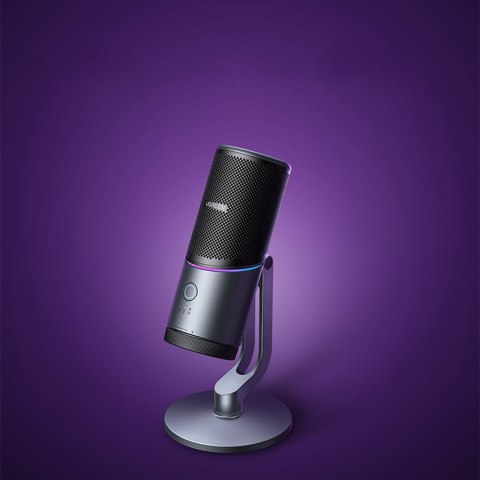 Mikrofon stojący na biurko USB-A RGB LED - srebrny UGREEN