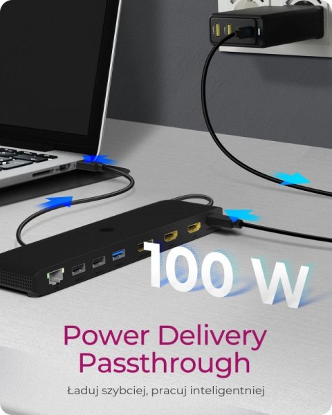 Stacja dokująca IB-DK2116-C 12in1,HDMI,DP,LAN,USB IcyBox