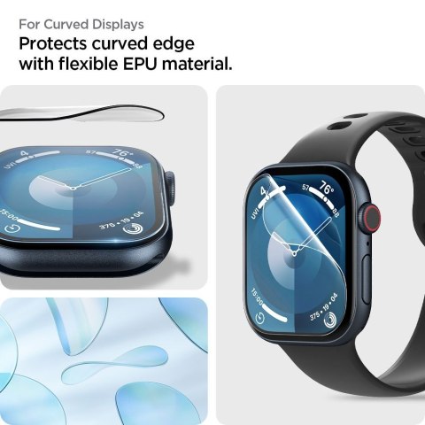 Szkło hybrydowe na Apple Watch 10 46 mm przezroczyste - 2 szt. SPIGEN