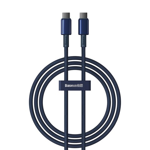 Kabel przewód Tungsten Gold USB-C - USB-C 100W 1m - granatowy BASEUS