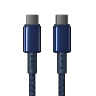 Kabel przewód Tungsten Gold USB-C - USB-C 100W 1m - granatowy BASEUS
