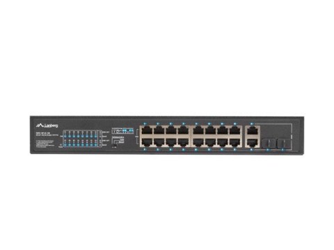 Przełącznik Switch 16X100MB POE+/2XCombo niezarządzalny rack 19 cali Gigabit Ethernet 150W Lanberg