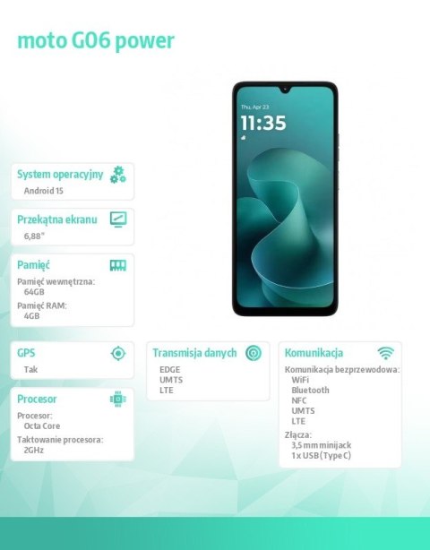 Smartfon moto G06 power 4/64GB Tapestry Motorola