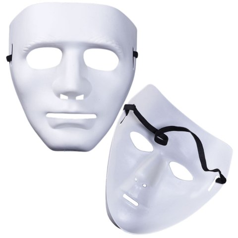 Maska Anonim Karnawałowa Halloweenowa Na Gumce Biała Czerwona LEAN TOYS