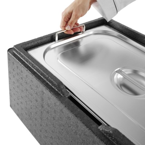 Pojemnik GN z chowanymi uchwytami stal nierdzewna GN1/6 176x162mm wys. 200mm - Hendi 803707 Hendi