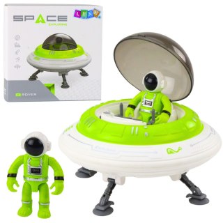 Statek Kosmiczny Ufo Figurka Astronauty Światła Dźwięki Zielony LEAN Toys